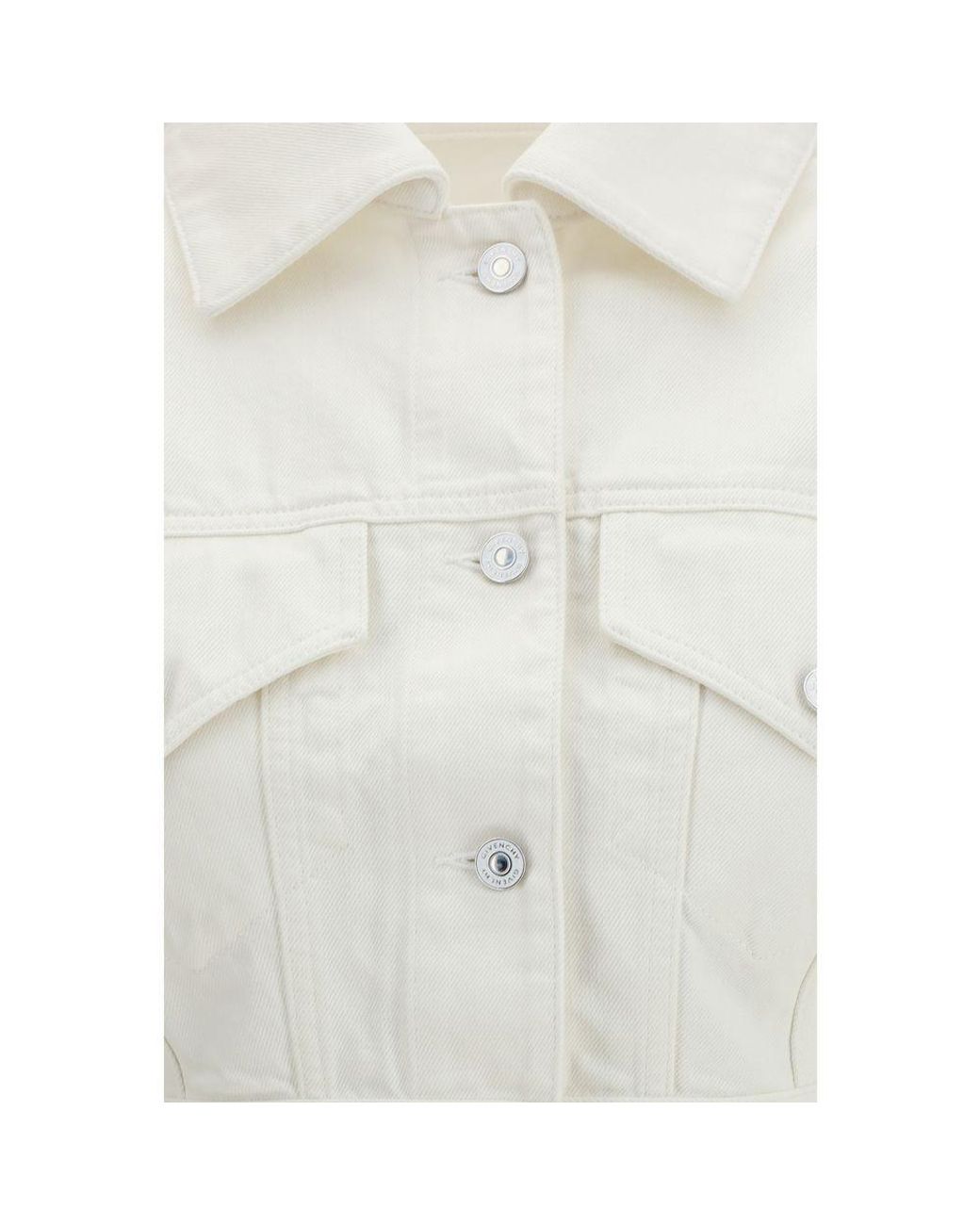 Givenchy White Cropped Opened-Back Denim Jacket