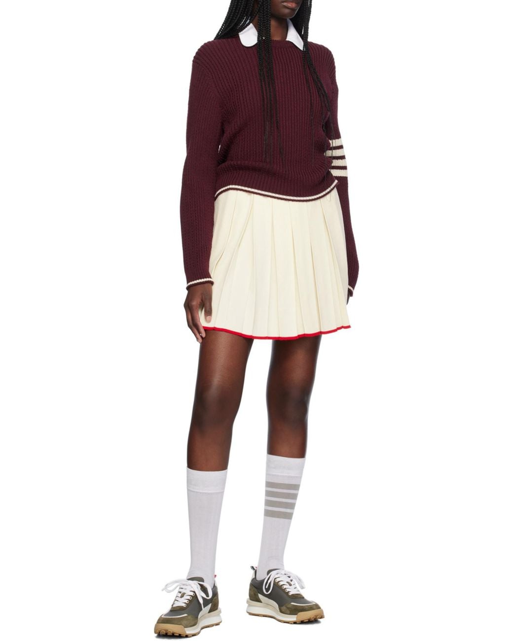 Thom Browne Metallic Pleated Mini Skirt