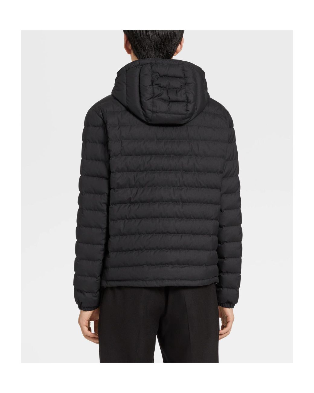 Zegna Black Hooded Padded Jacket for men