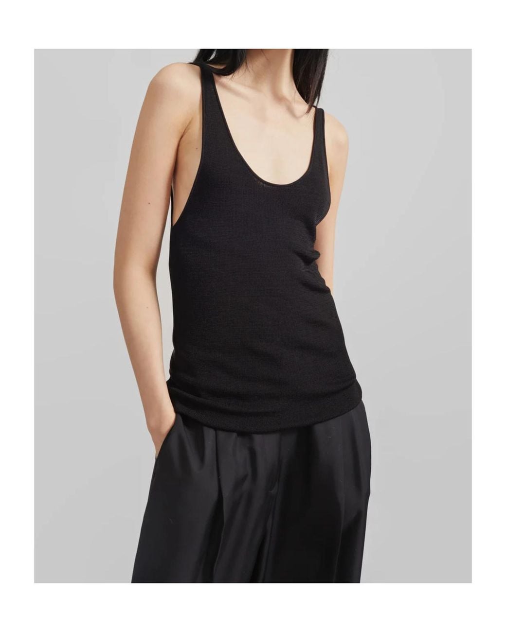 Frankie Shop Black Rivo Knitted Tank Top