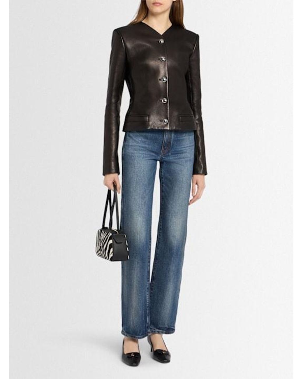 Khaite Black Nara Leather Jacket