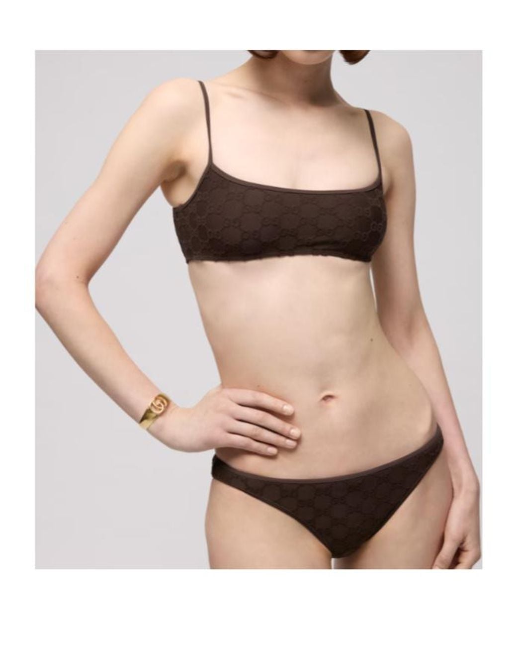 Gucci Black Gg Stretch Jersey Bikini