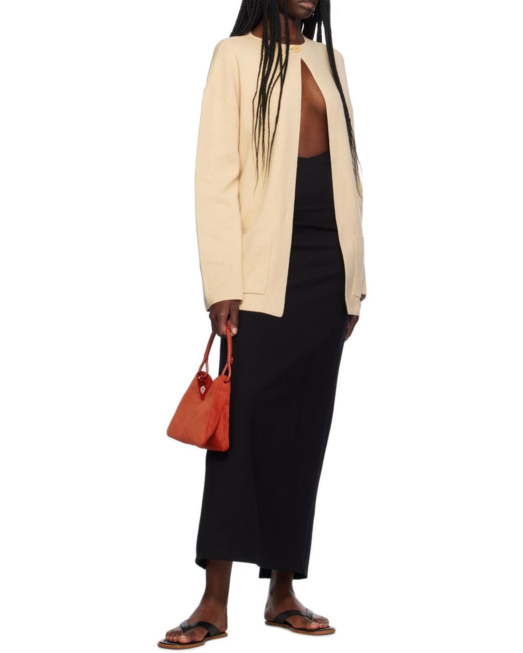 Staud Black Petunia Maxi Column Skirt