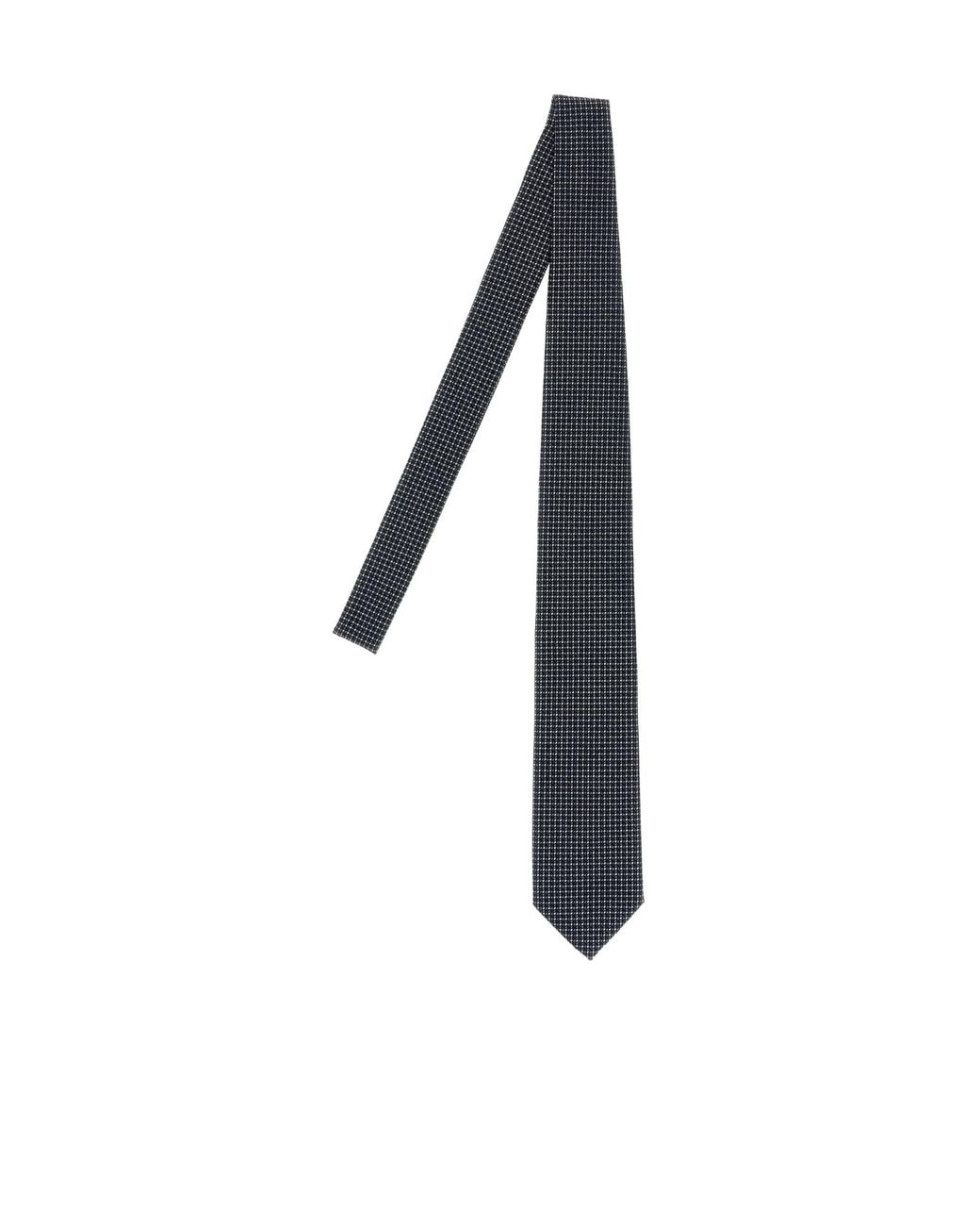 Brioni Black Micro-Geometric Silk Tie for men