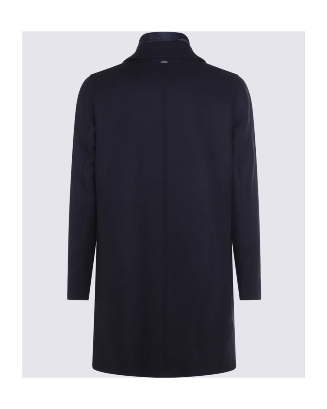 Herno Blue Single Breasted Long Coat for men