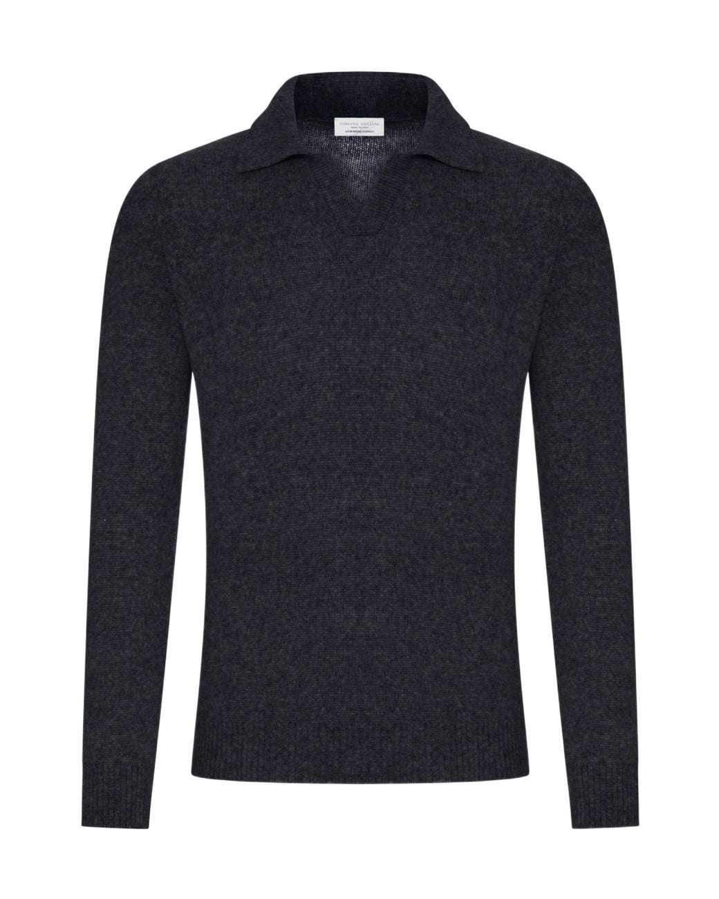 Roberto Collina Blue Polo Collar Knit Sweater for men