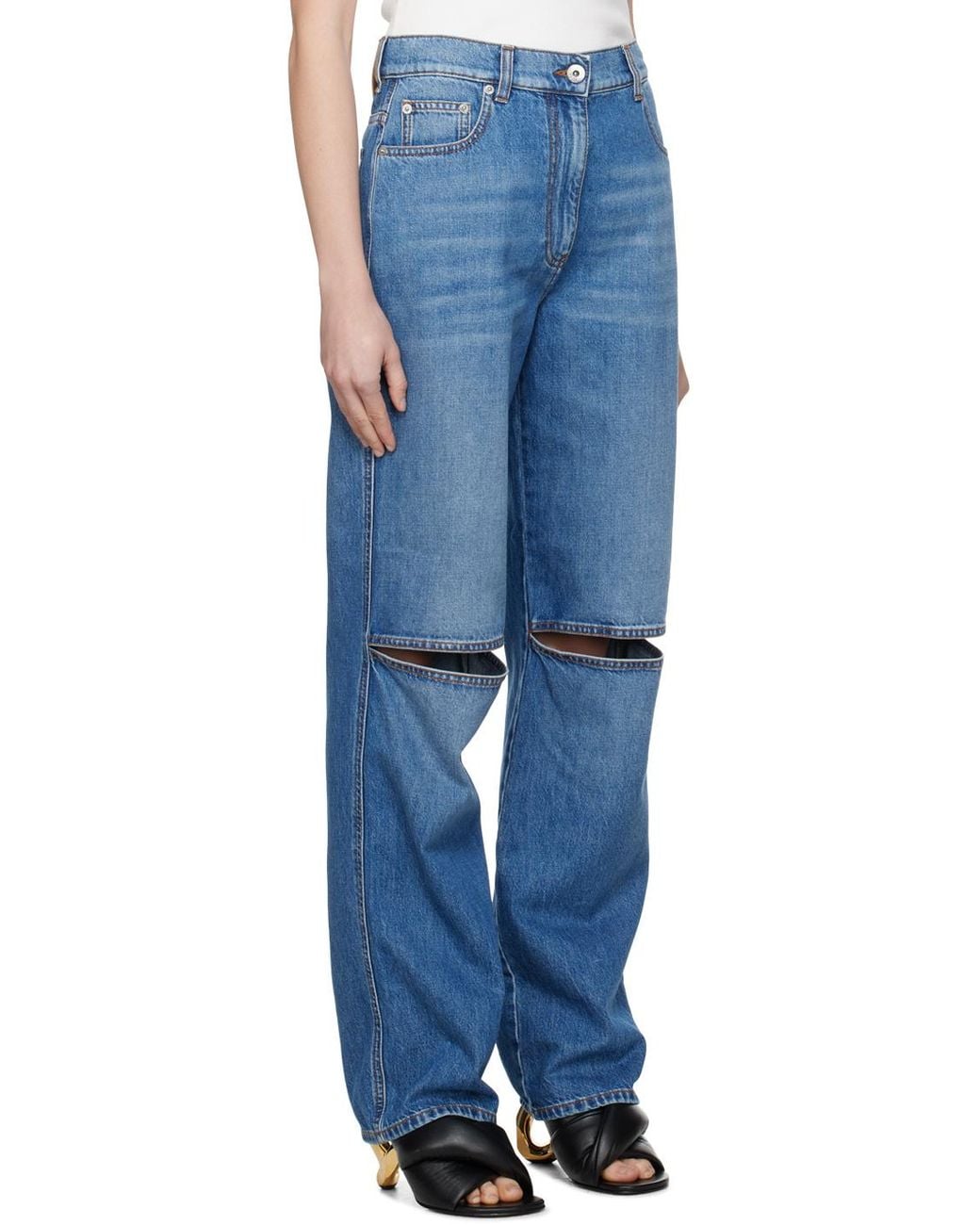 J.W. Anderson Blue Jw Anderson Cut-Out Knee Bootcut Jeans