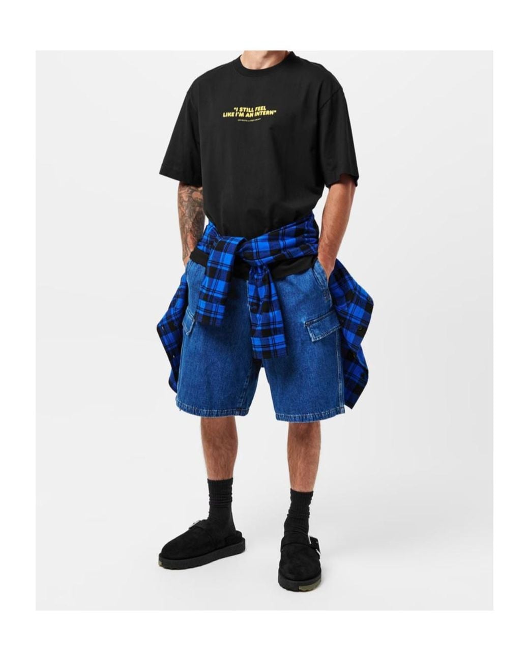Off-White c/o Virgil Abloh Black Logo Crew Neck T-Shirt for men