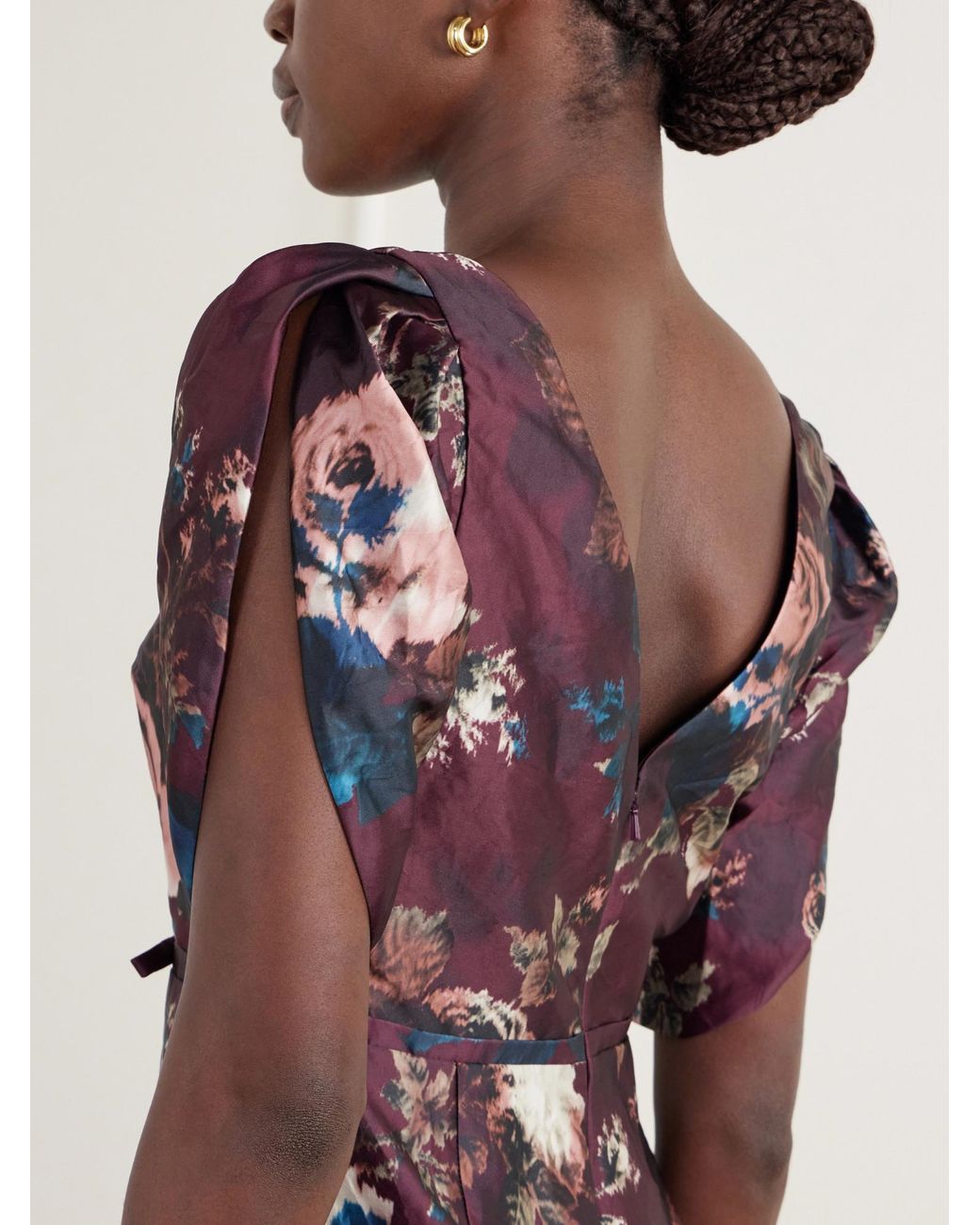 Erdem Purple Romantic Floral Skirt