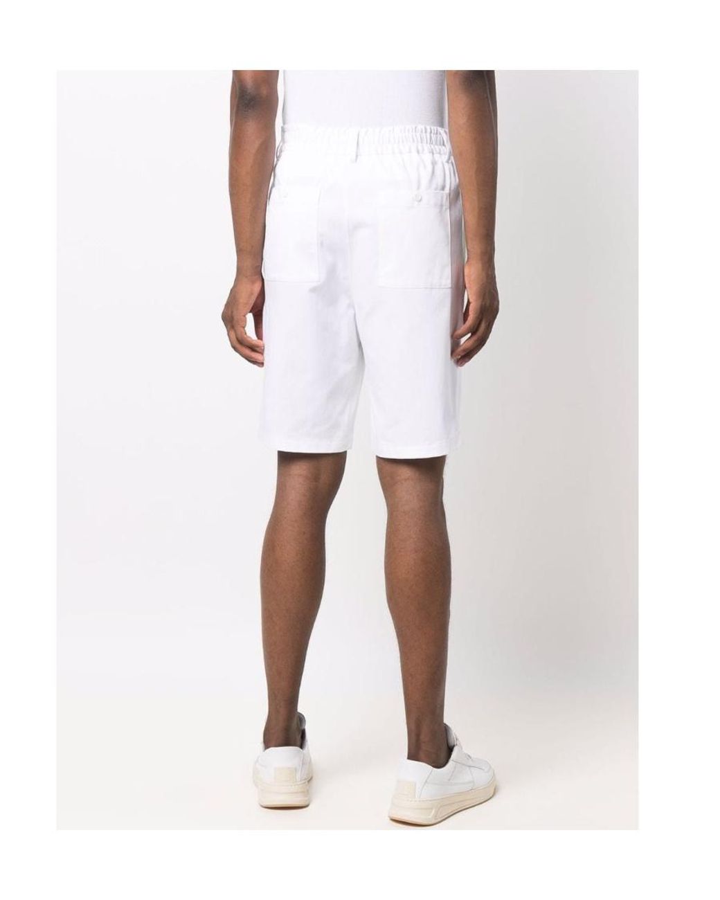 AMI White Elasticated Bermuda for men