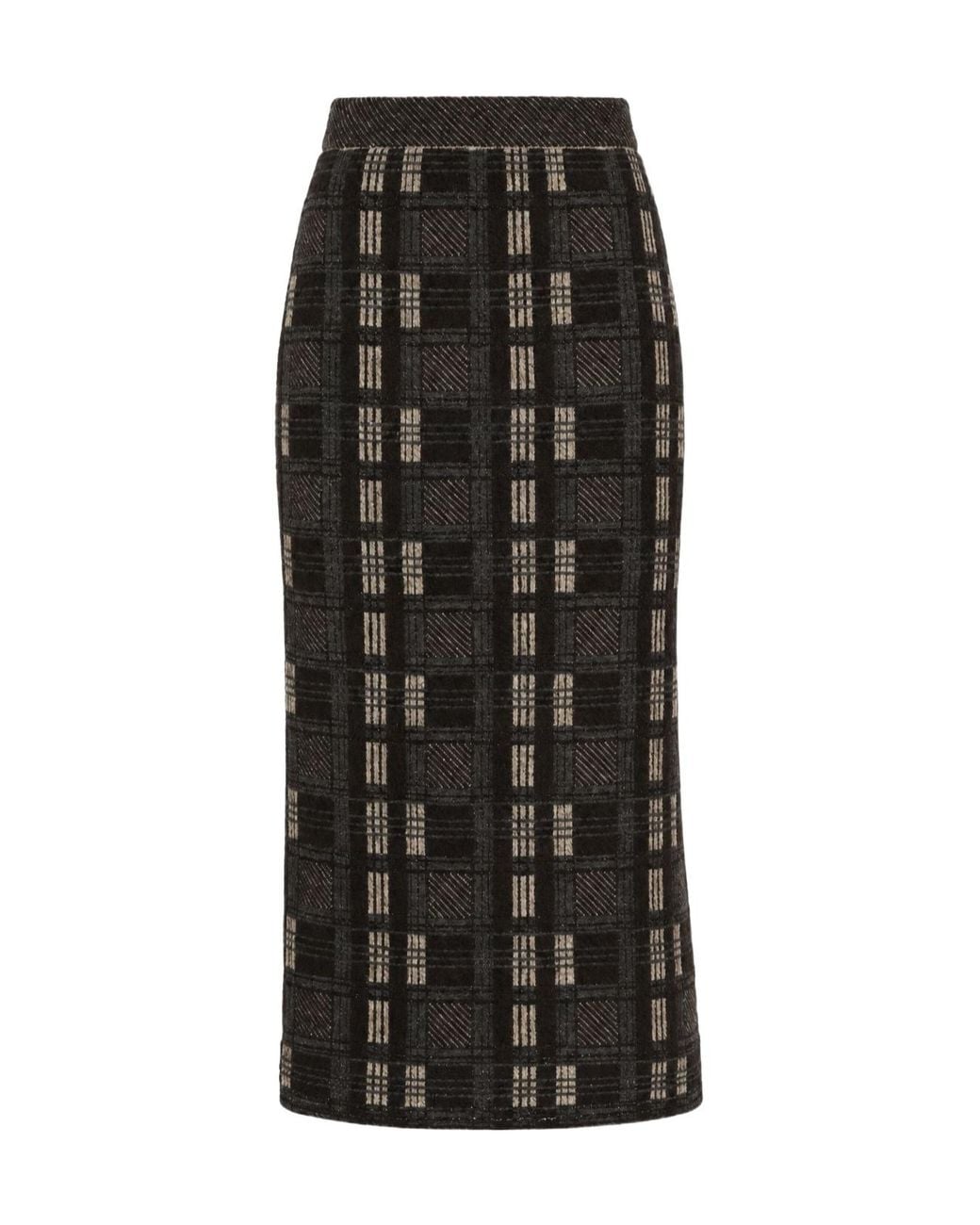 D.exterior Black Checked Pencil Skirt