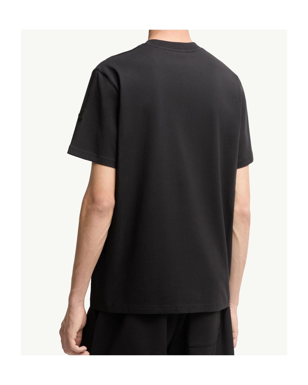 Moncler Black Logo Printed Crewneck T-Shirt for men