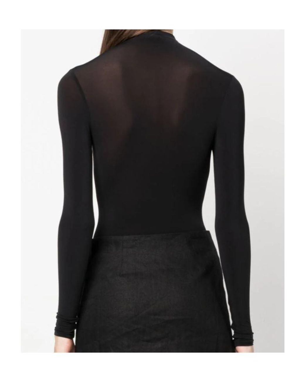 Wolford Black Buenos Aires String Semi-Sheer Bodysuit