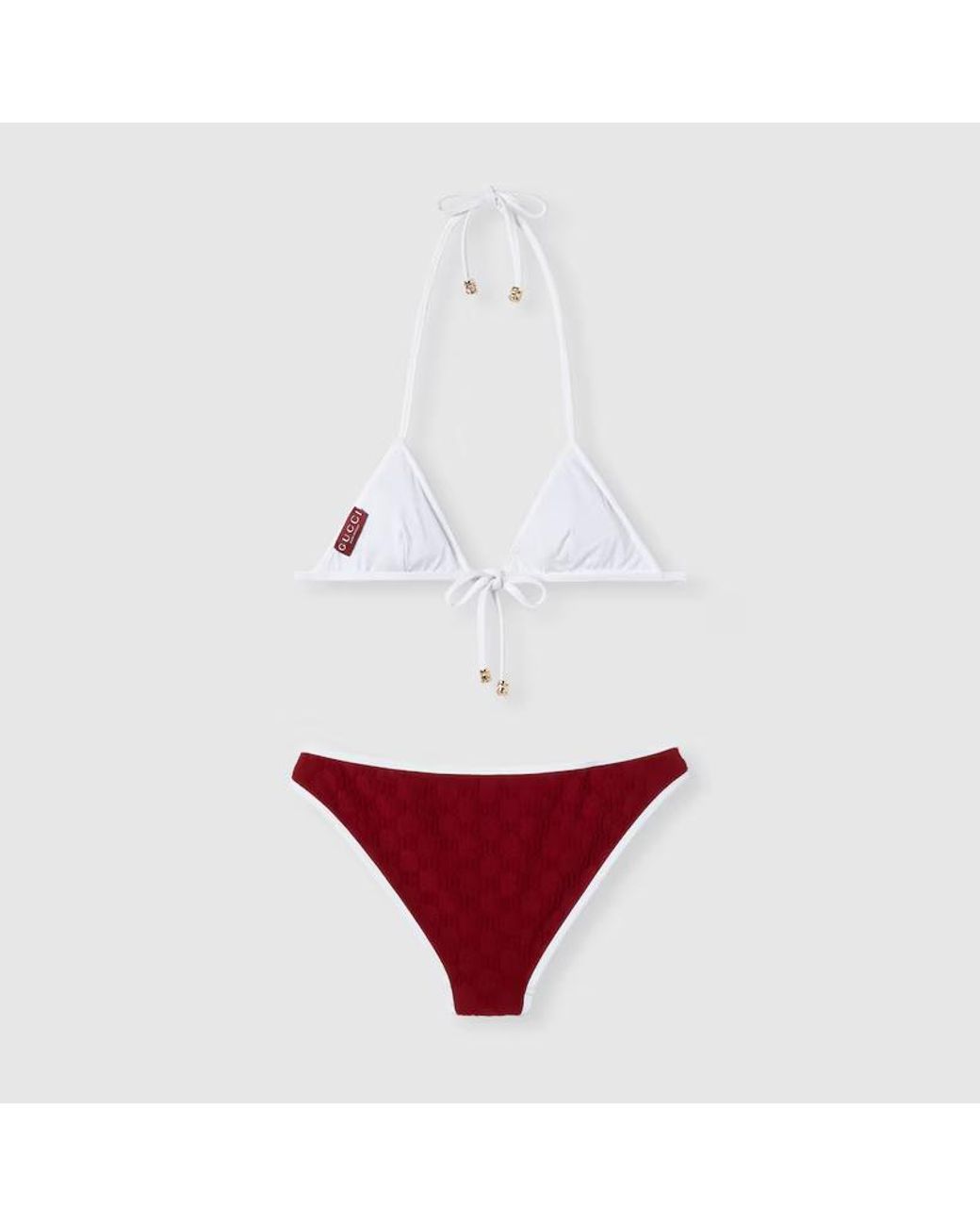 Gucci Red Gg Terrycloth Bikini