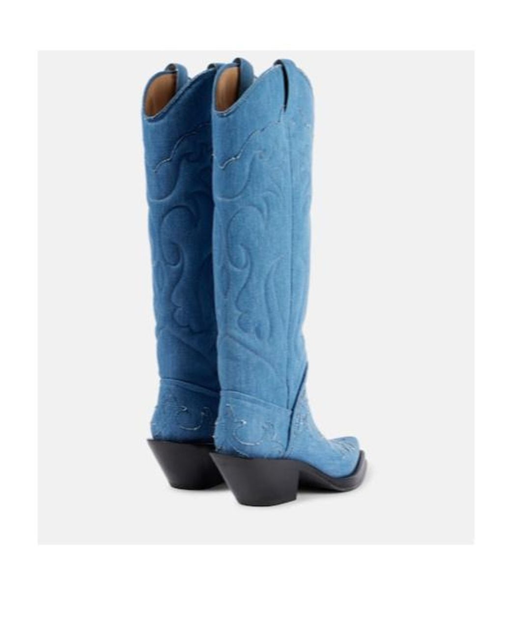 Gabriela Hearst Blue Capitana Cowboy Boots