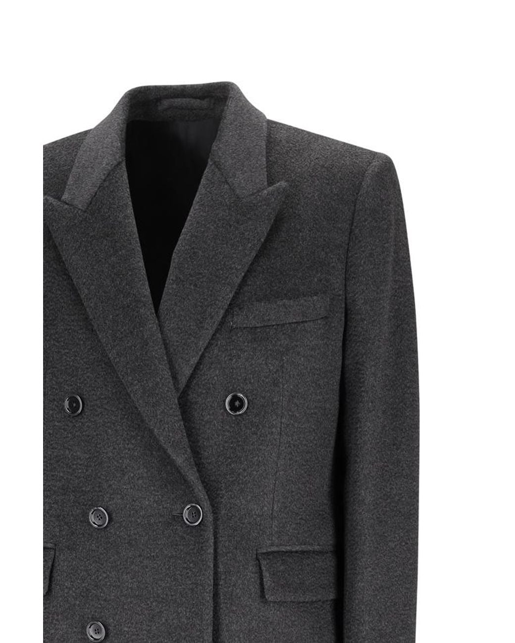 Lardini Black Double-Breasted Tailored Coat for men