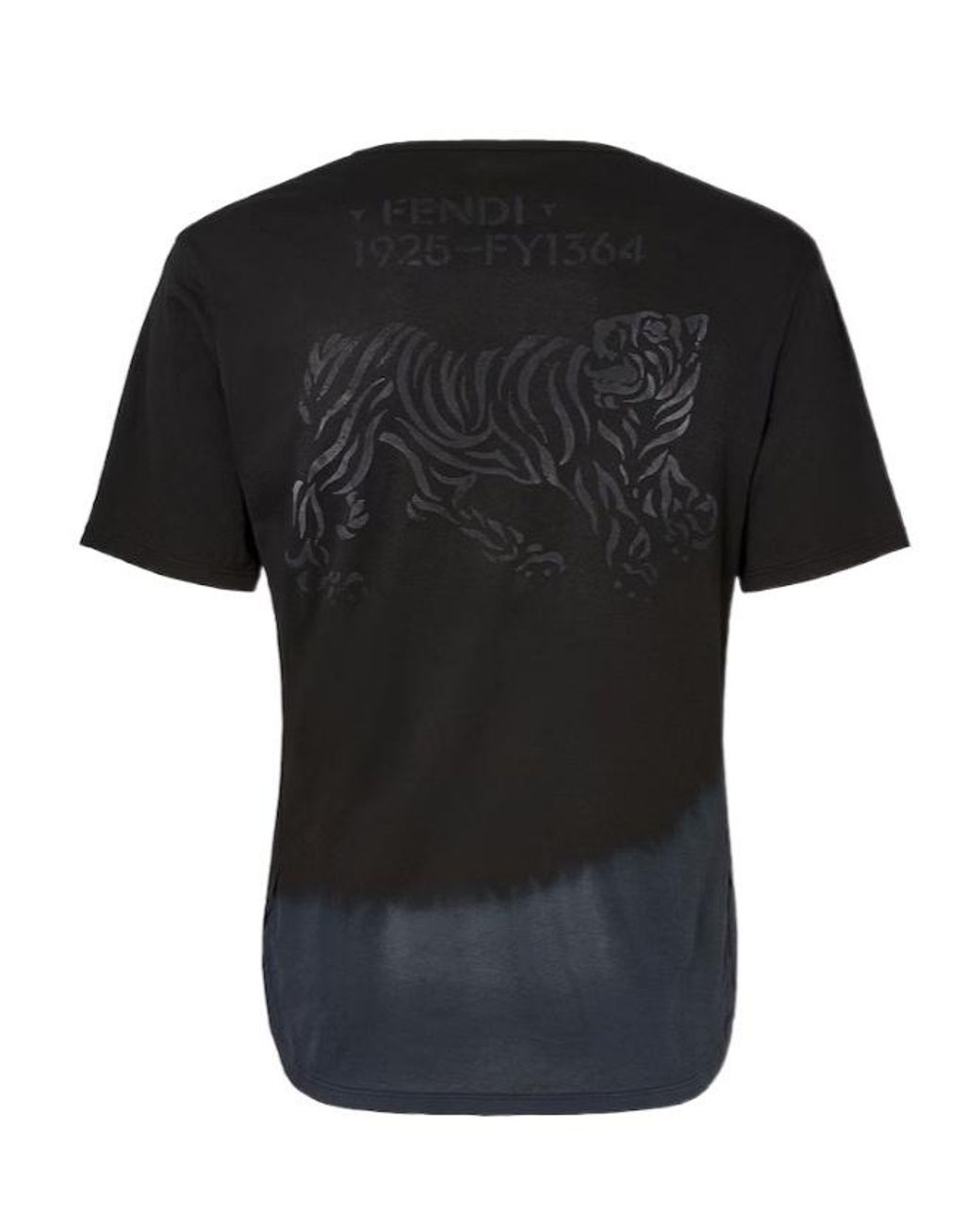 Fendi Black And Tie-Dye Cotton T-Shirt for men