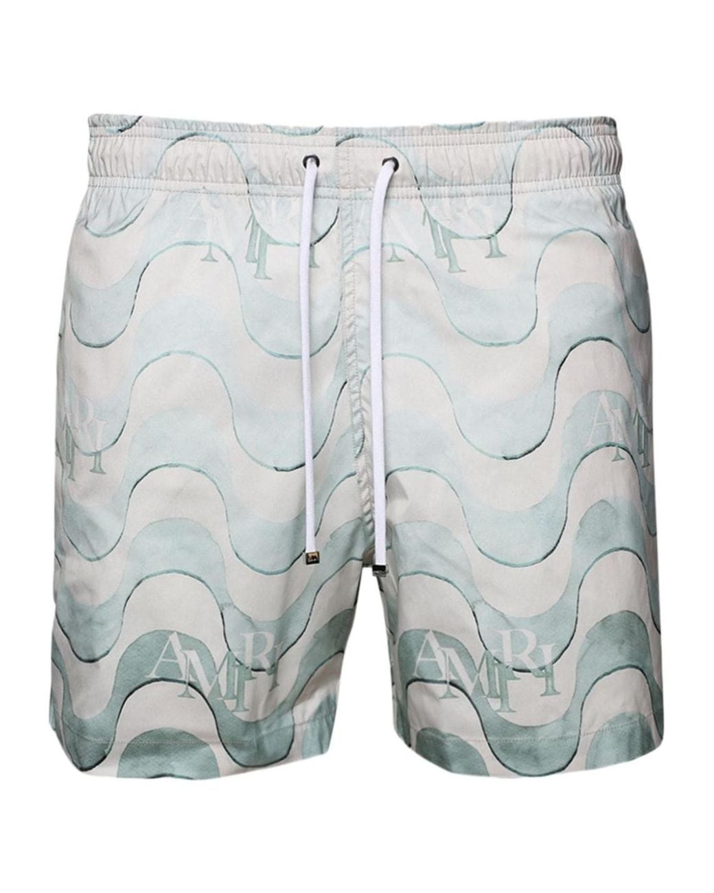Amiri Blue Graphic-Print Swim Shorts for men