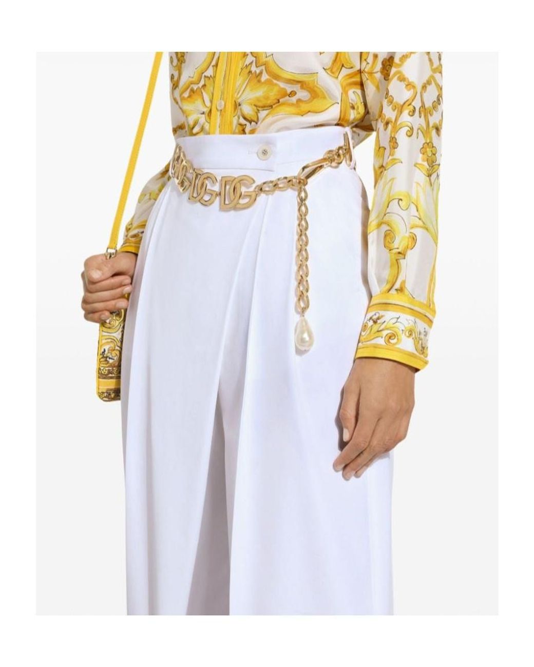 Dolce & Gabbana White Flared Poplin Pants