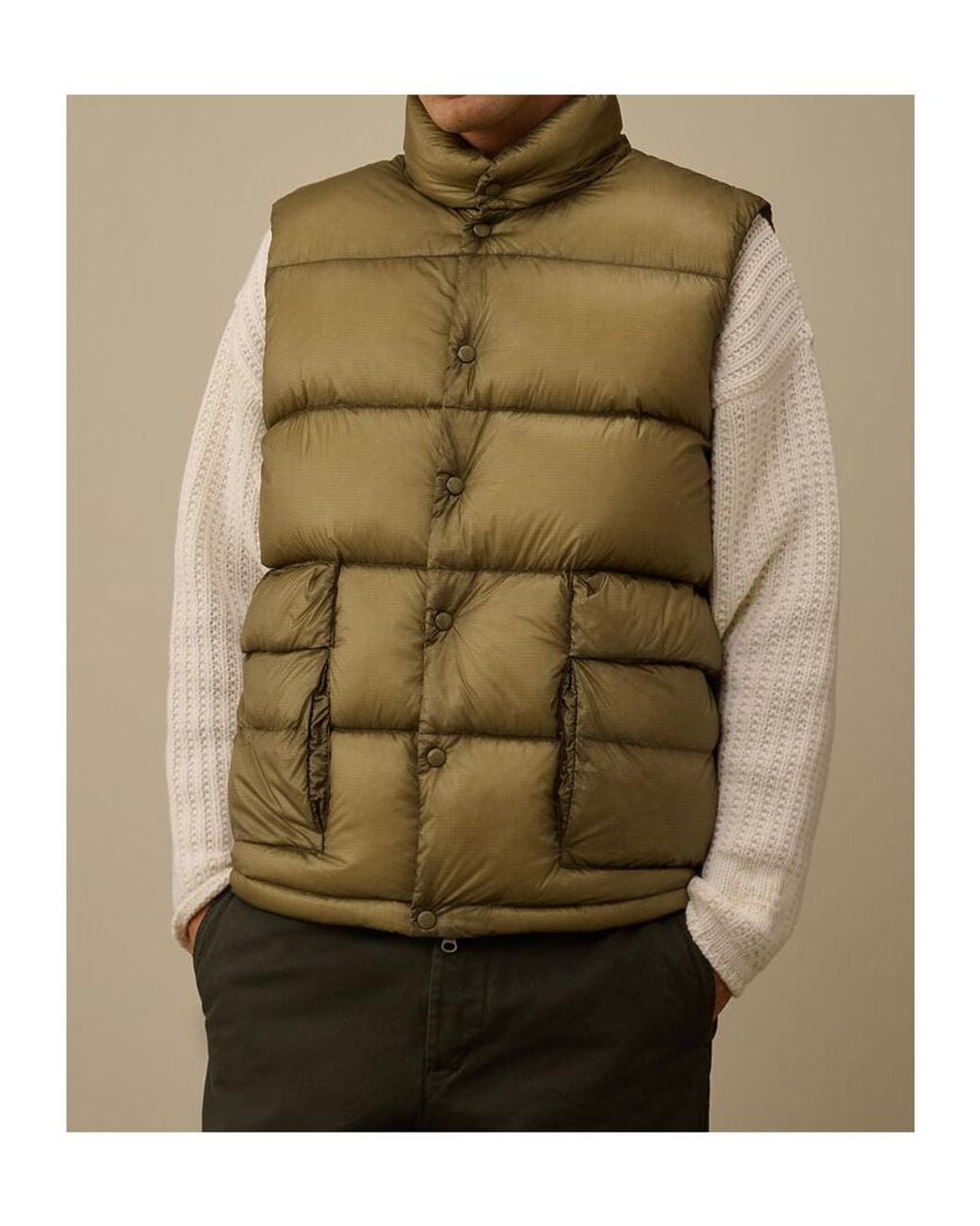 C P Company Green D.D. Shell Down Gilet for men