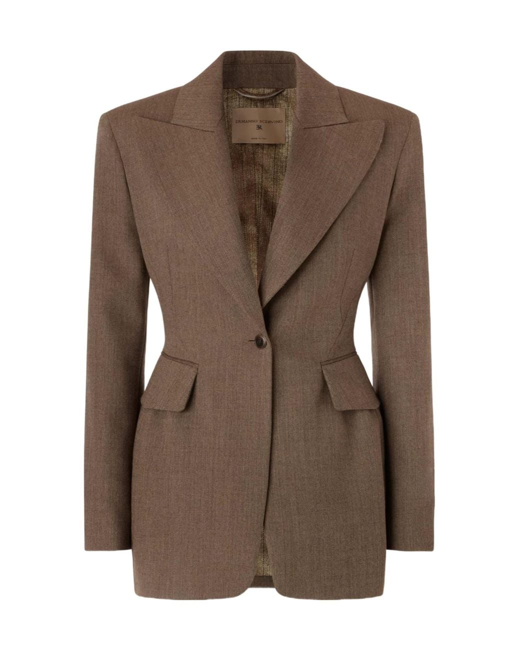 Ermanno Scervino Brown Single-Breasted Jacket