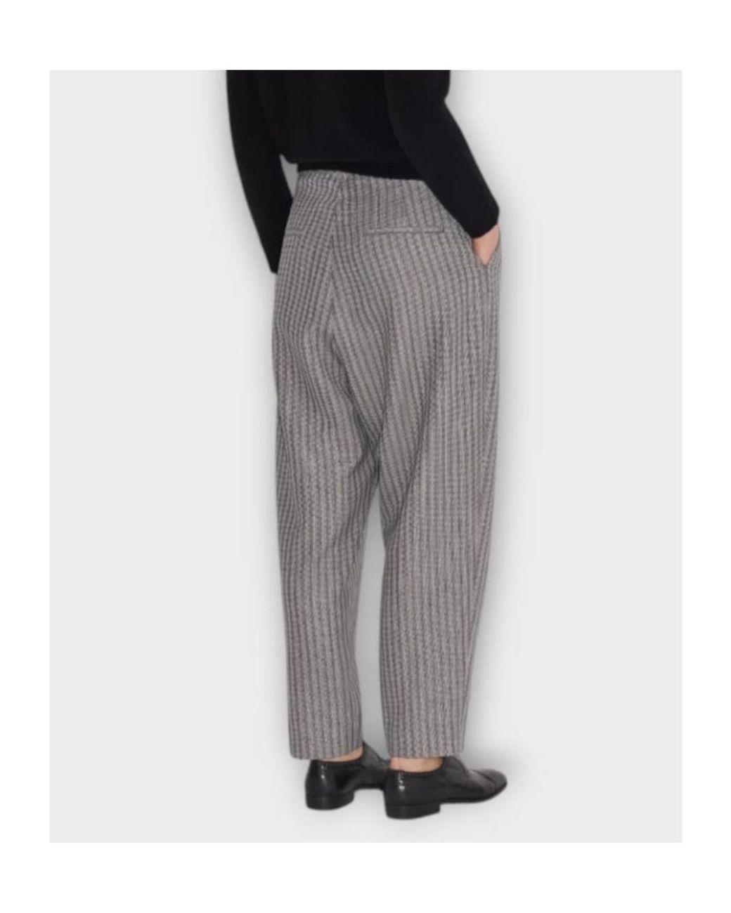 Partow Gray Striped Casual Pants