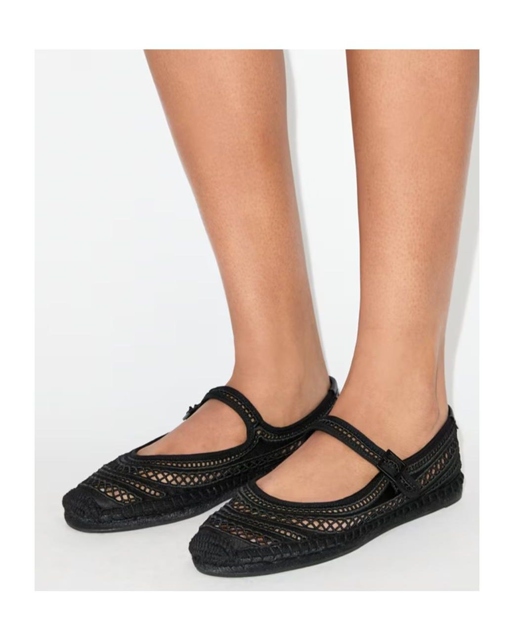 Tory Burch Black Open Weave Strap Espadrilles