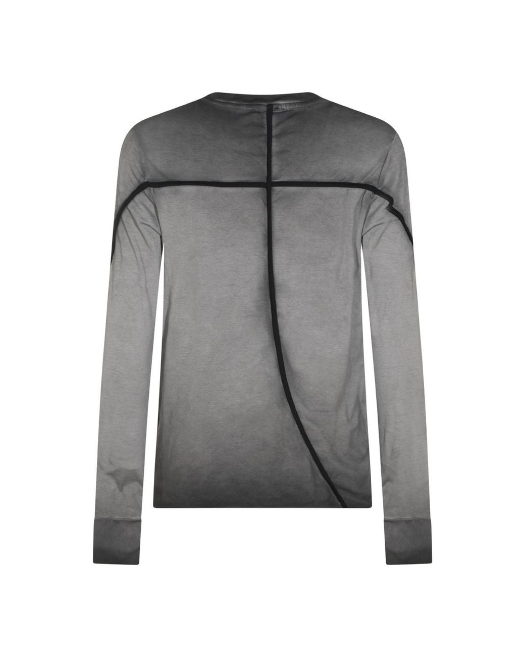 Thom Krom Gray Contrast Seam Long Sleeve T-Shirt for men