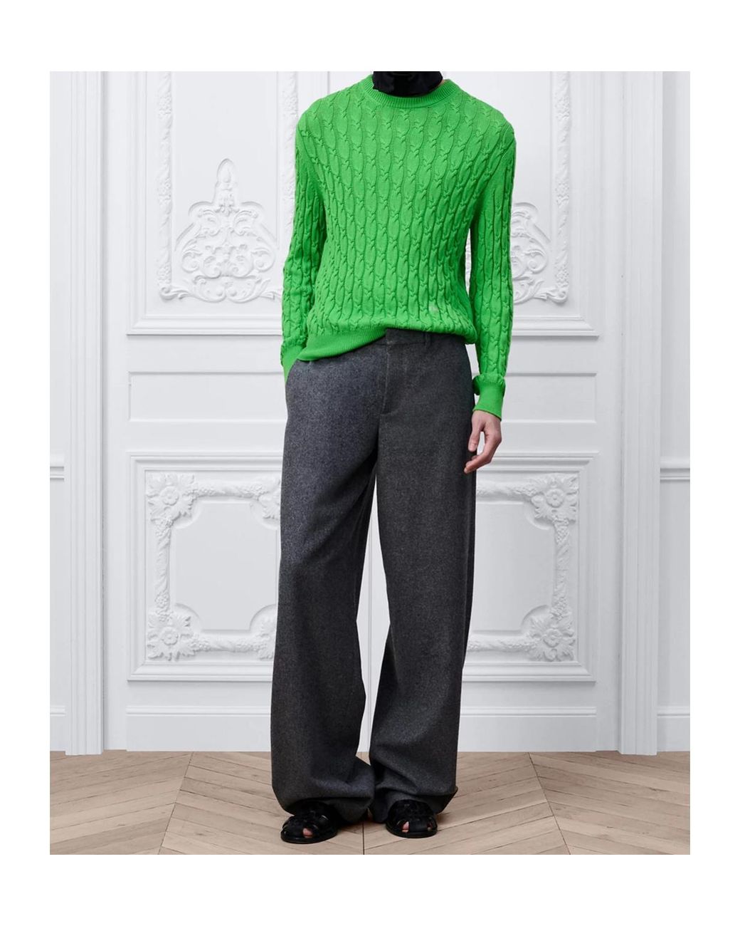 Dior Green Homme Braided Crewneck Knitted Jumper for men