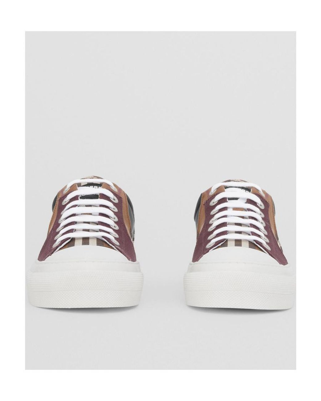 Burberry Brown Vintage Check Canvas High-top Sneaker for men