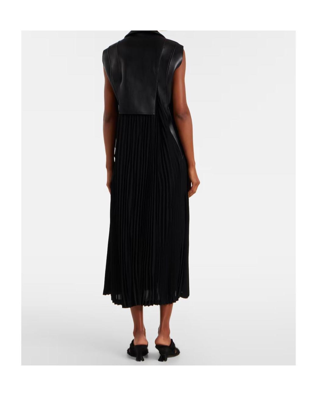 Junya Watanabe Black Pleated Detail Zip-Up Dress