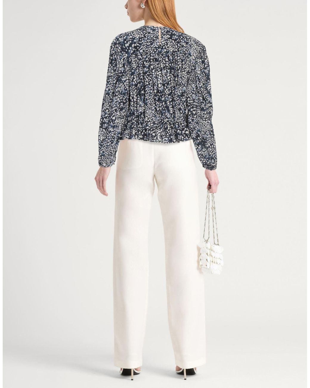 Isabel Marant Gray Ruffled Long Sleeve Top
