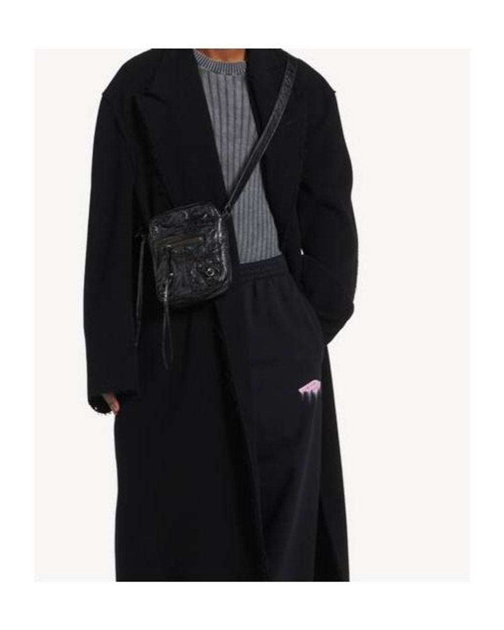 Balenciaga Black Le City Vertical Crossbody Bag for men