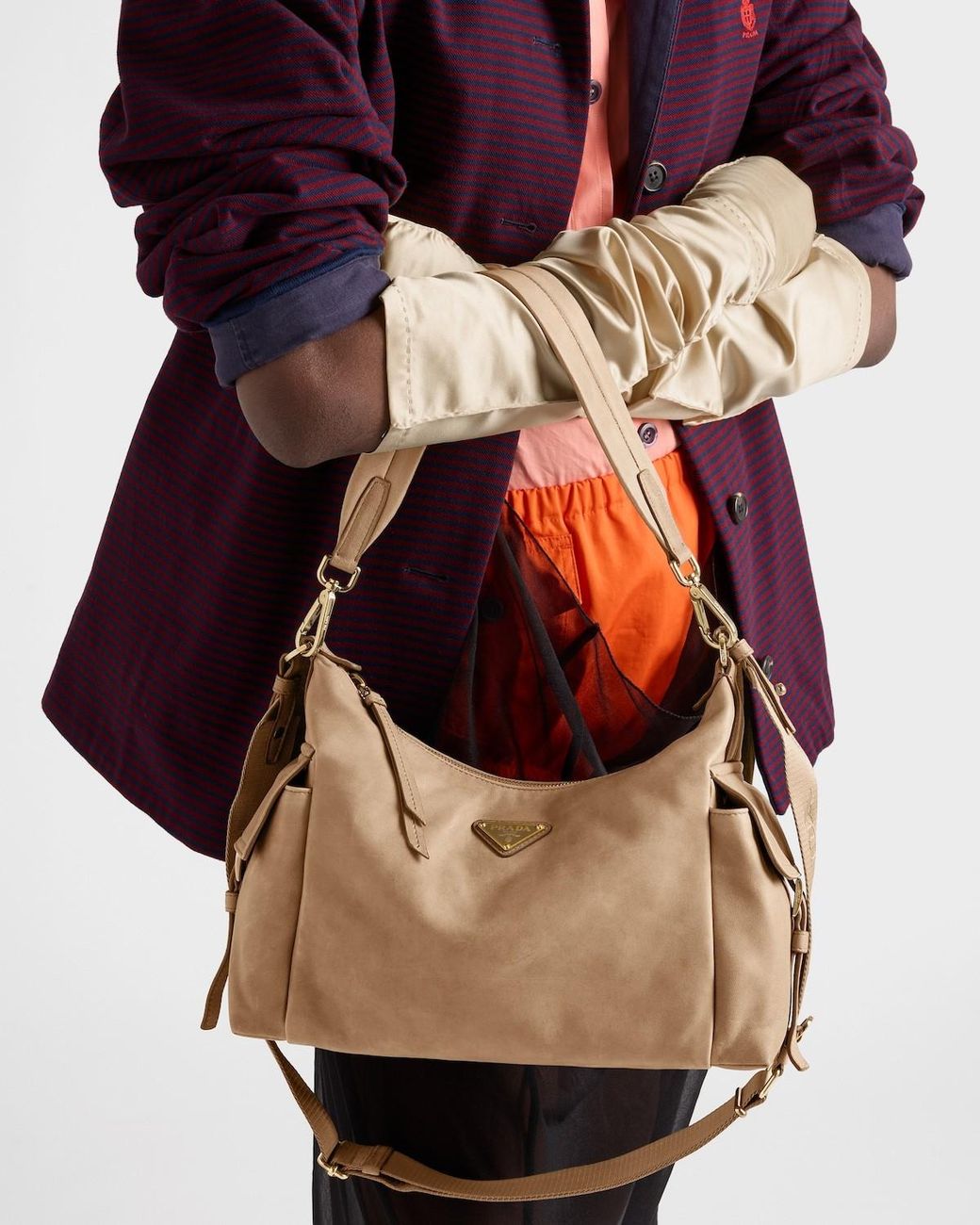 Prada Natural Explore Large Nappa Leather Bag