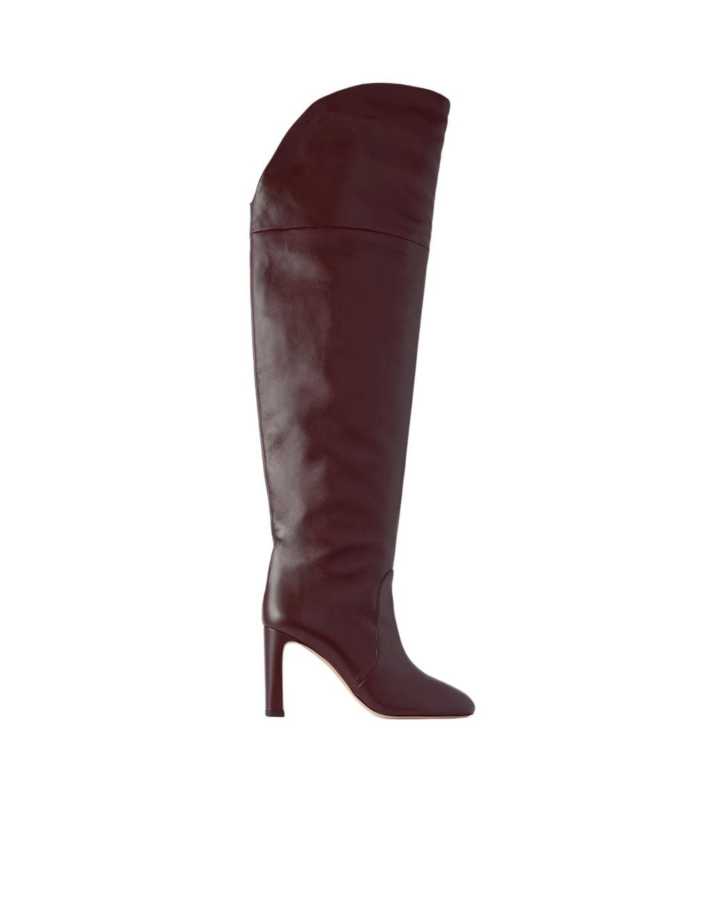 Stuart Weitzman Purple Solid Leather Over-The-Knee Boots