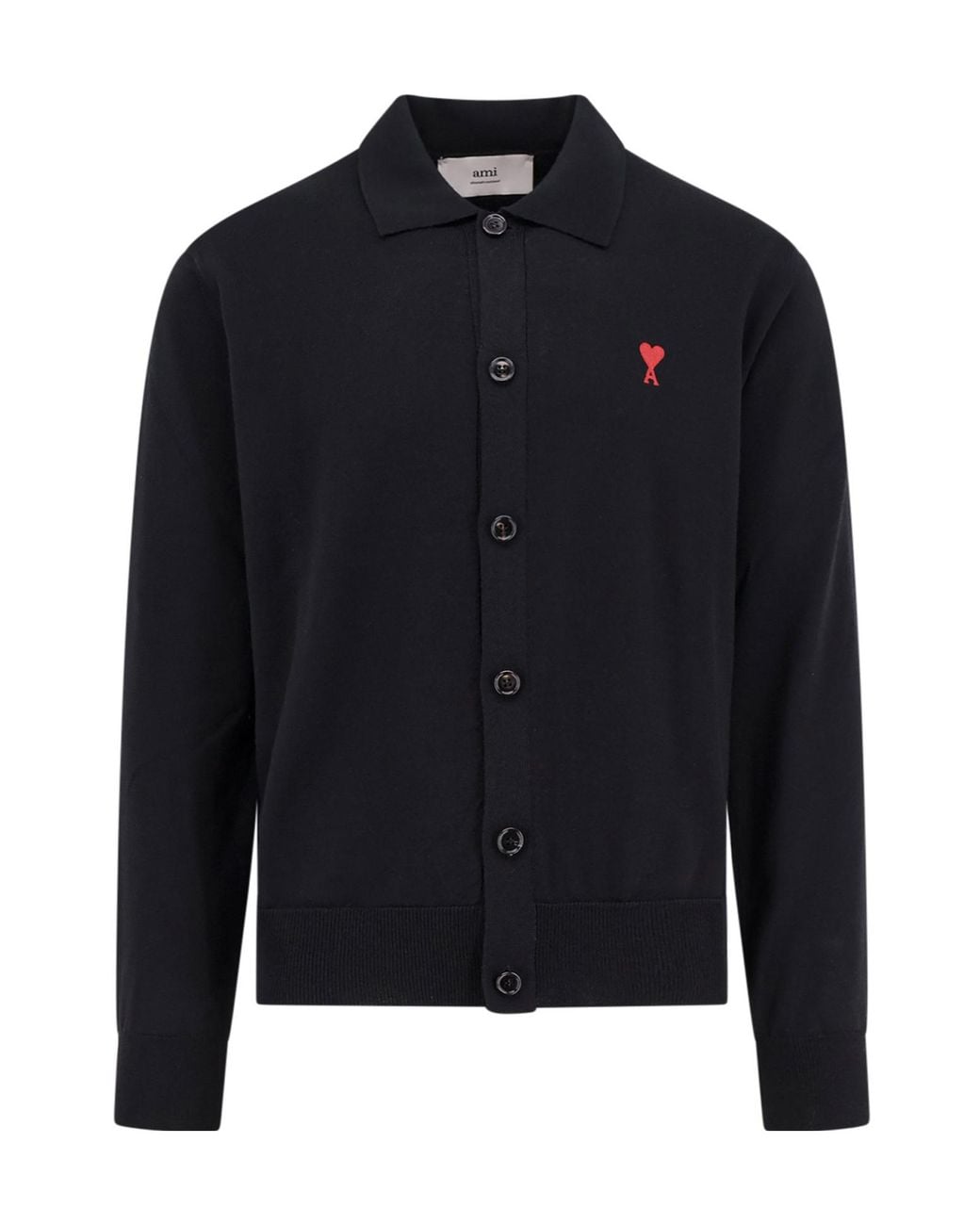AMI Blue Ami De Coeur Knitted Cardigan for men