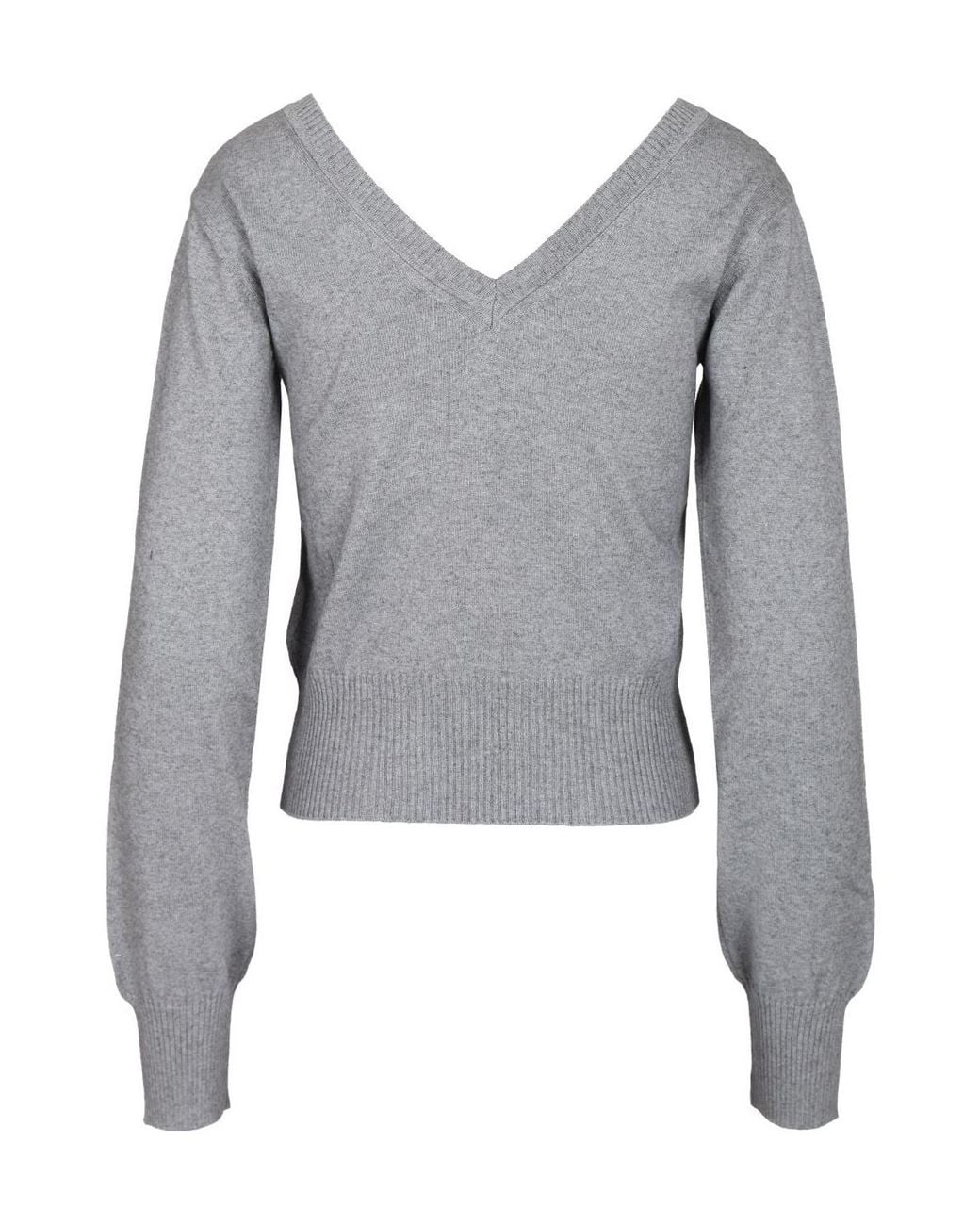Vivienne Westwood Gray Cropped V-Neck Jumper