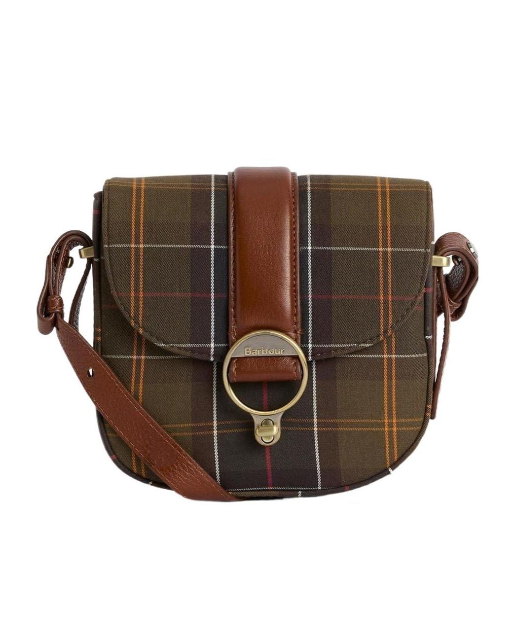 Barbour Brown Fashionable And Versatile Elm Plaid Crossbody Bag