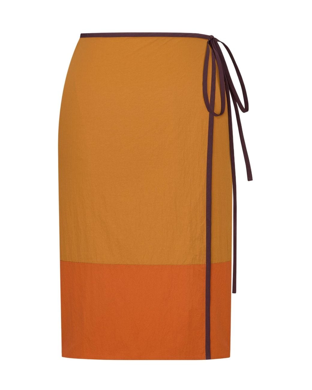 Saint Laurent Orange Mid-Rise Pencil Skirt