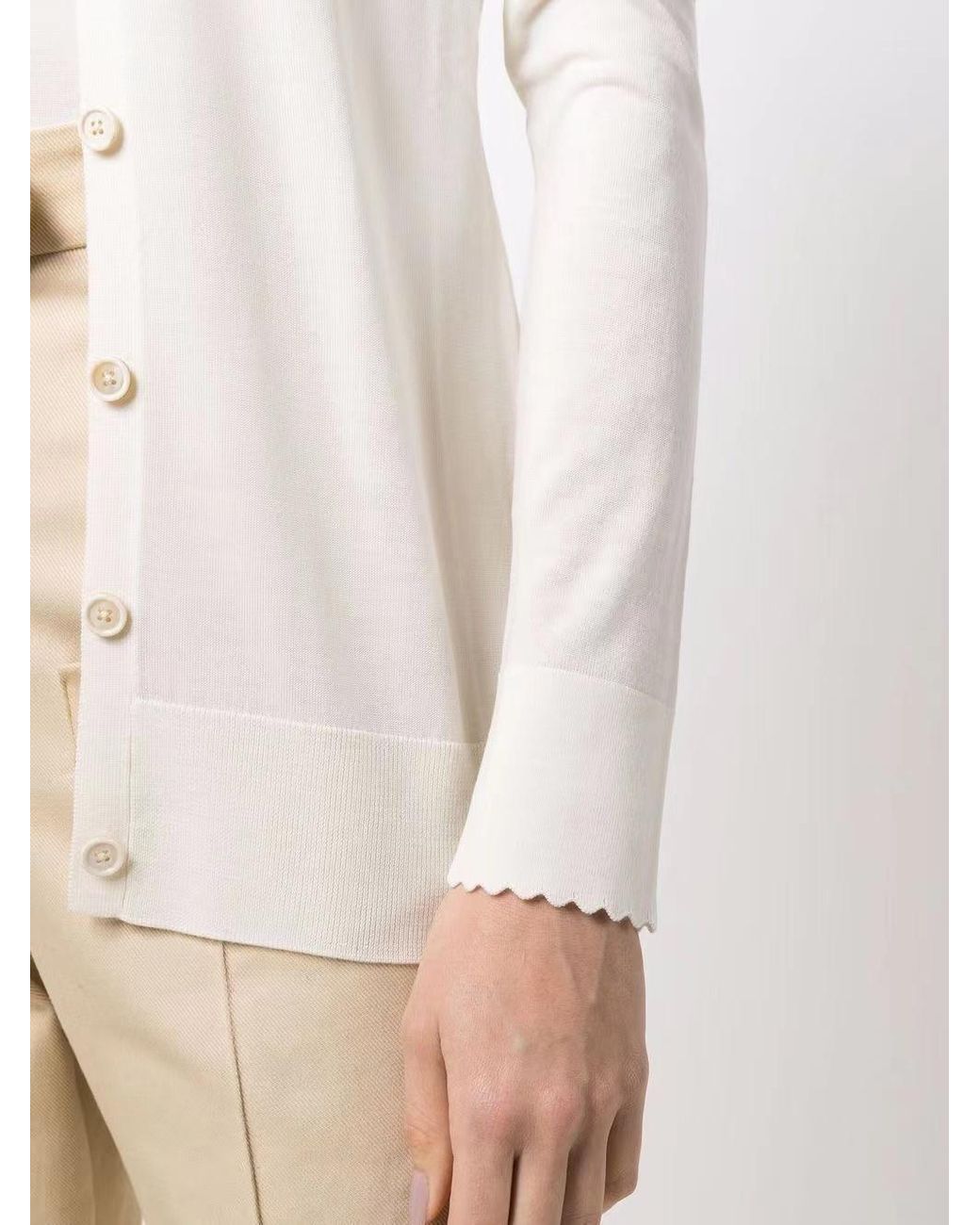 Chloé White Long-Sleeved Cardigan