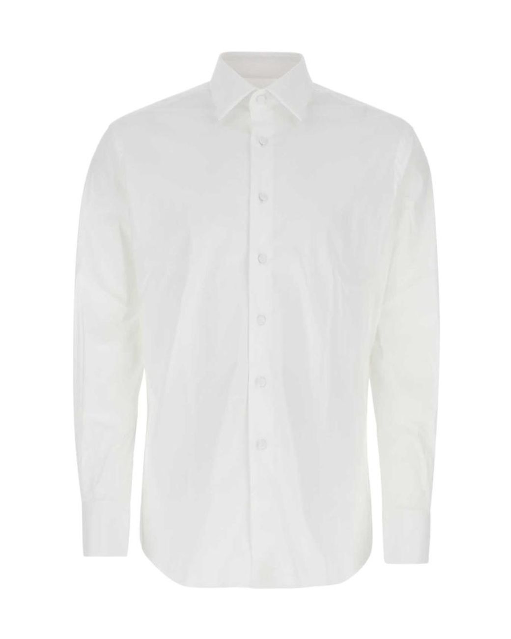 Prada White Buttoned Long-Sleeved Shirt for men