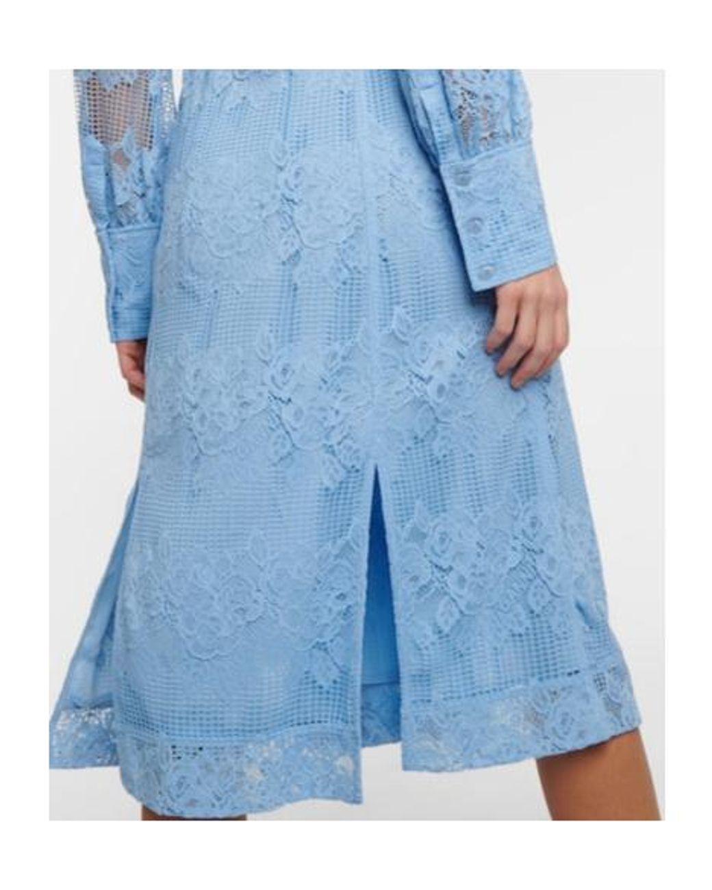 Ganni Blue Lace Shirt Dress