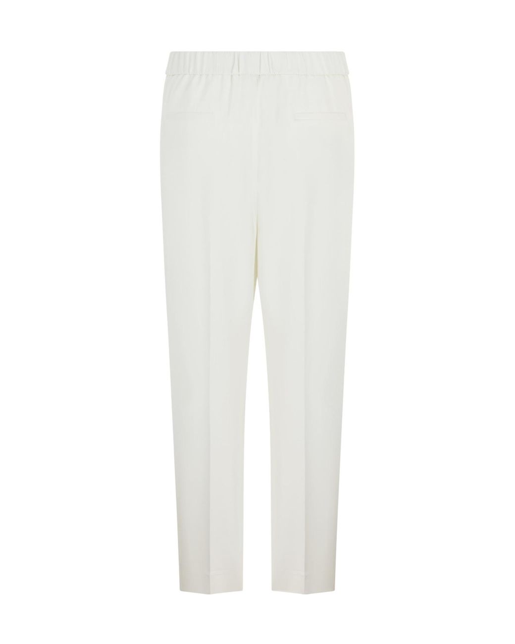 Peserico White Pleated Straight-Leg Pants