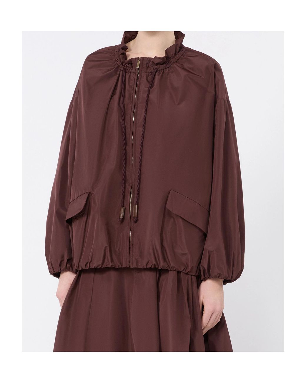 Max Mara Purple Water-Repellent Taffeta Bomber Jacket