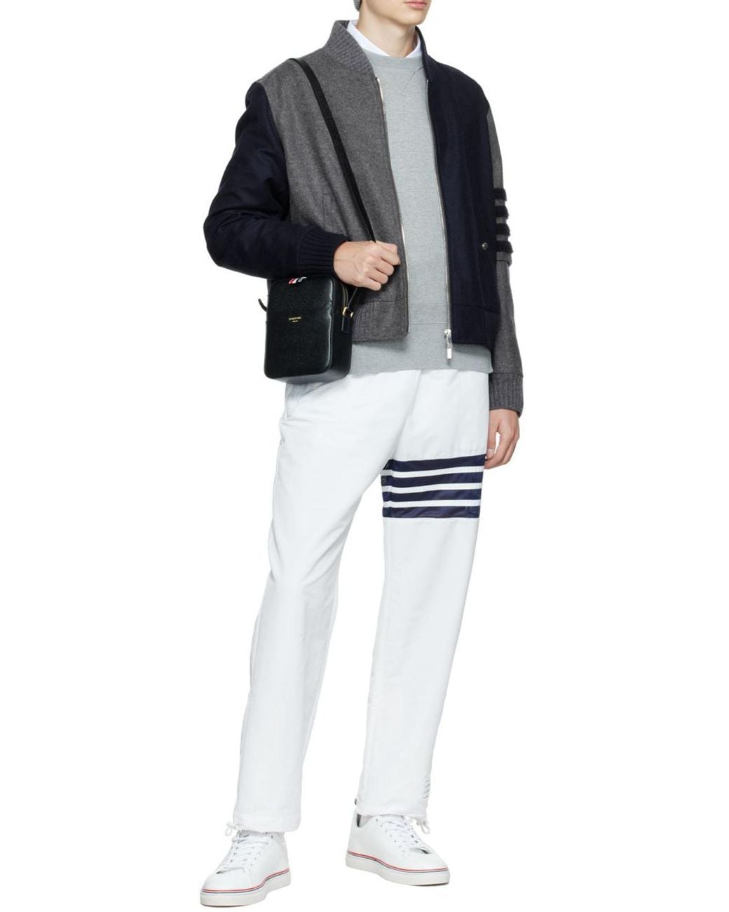 Thom Browne Black Grosgrain-Tab Camera Bag for men
