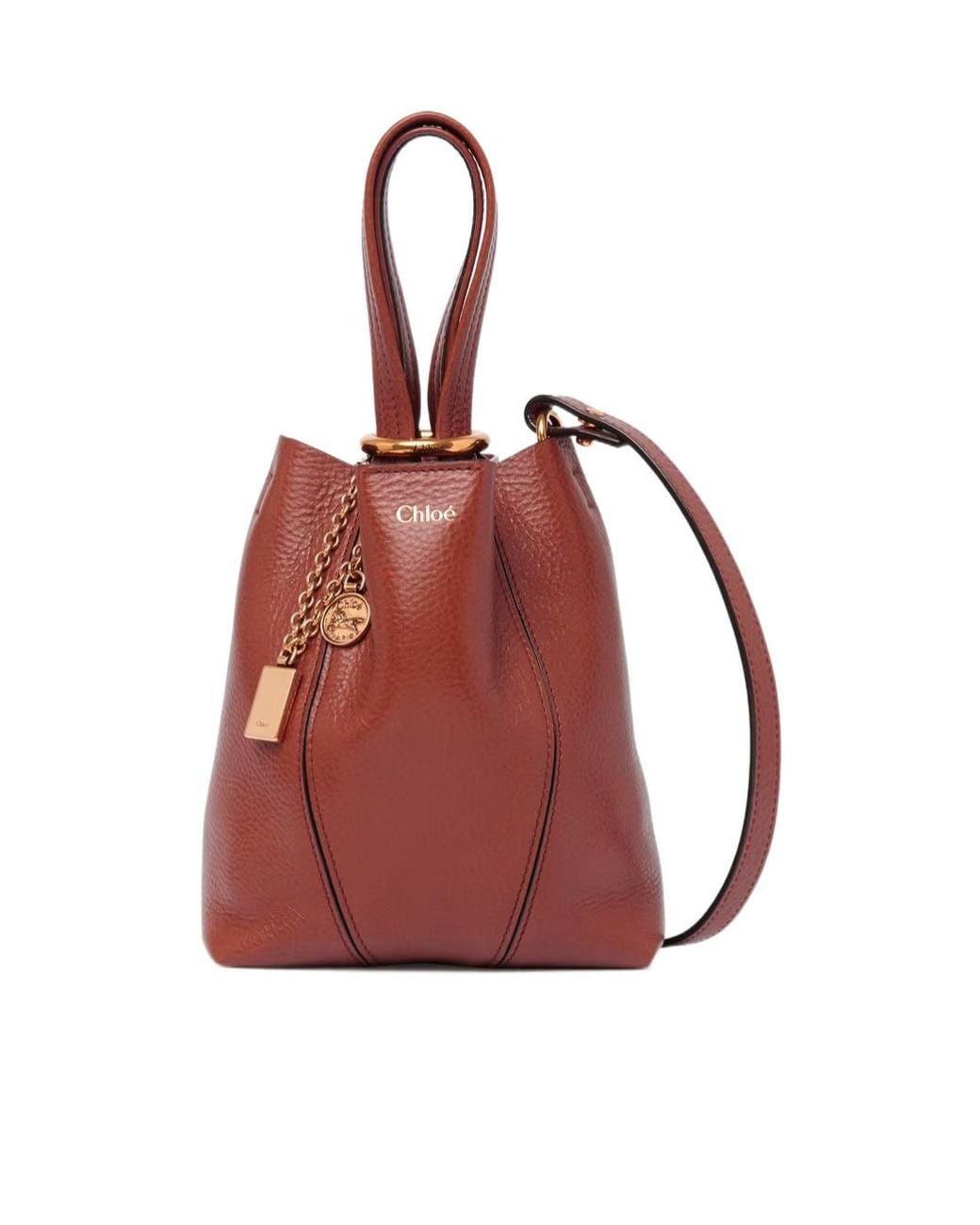Chloé Red Chloé Spin Chain Detail Shoulder Bag