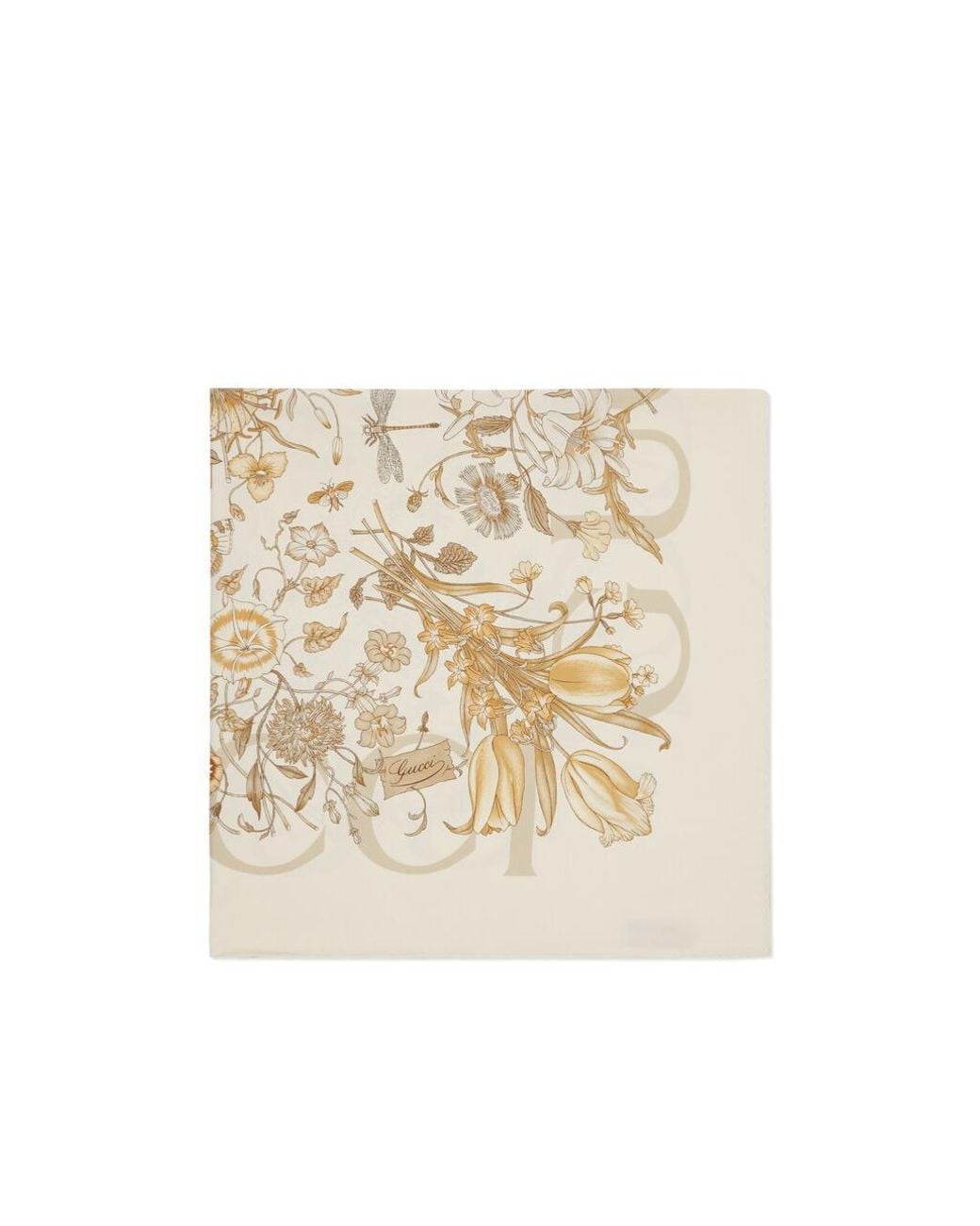 Gucci Natural Floral Print Scarf