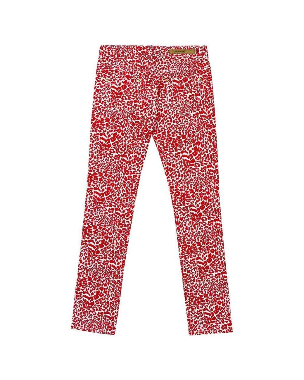 Moschino Red Leopard Print Jeans