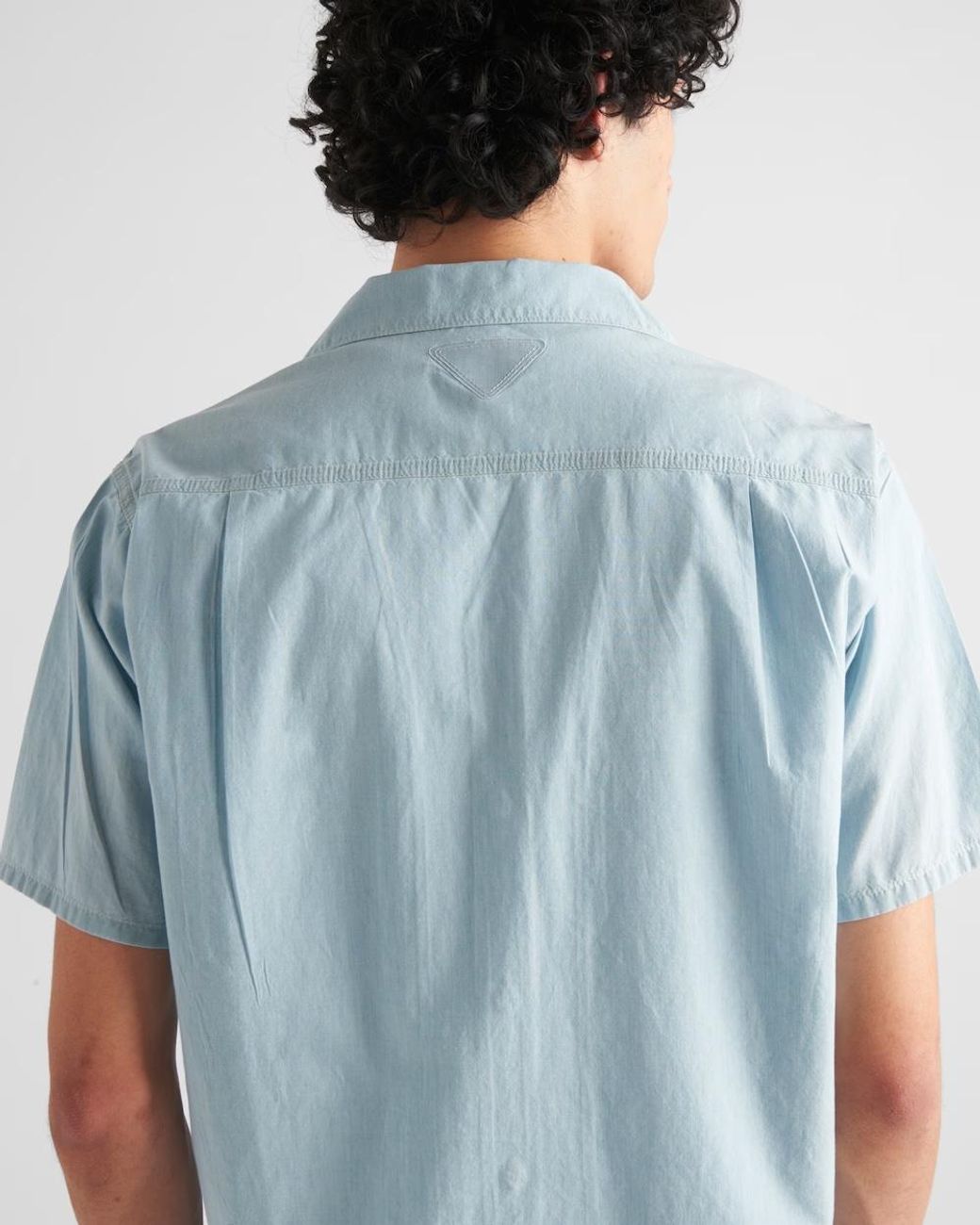 Prada Blue Short-Sleeved Button-Up Shirt for men
