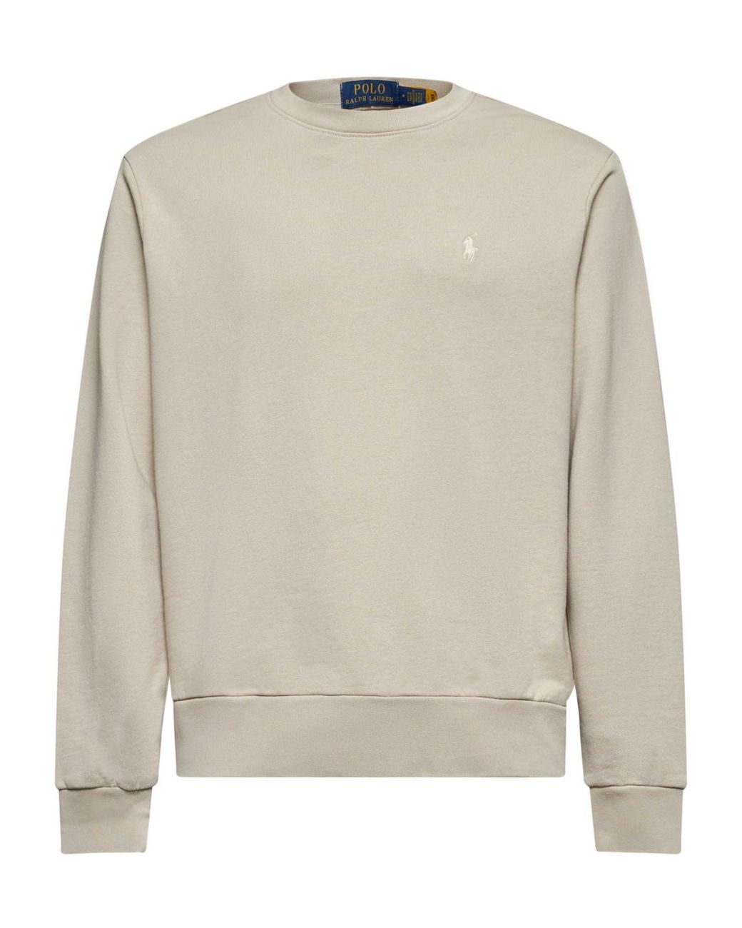 Polo Ralph Lauren White Loopback Fleece Sweatshirt for men